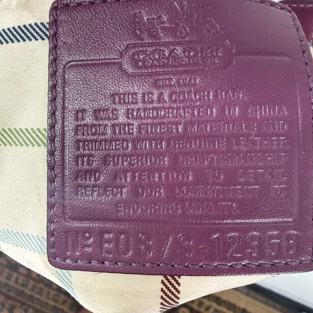 Coach Chelsea Heritage Signature Stripe Tote Bag Lilac Vintage Classic Y2K VTG - Picture 6 of 15